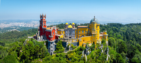 National palace of Pena in Sintra, a civil parish in the municipality of Sintra, Lisbon District,...