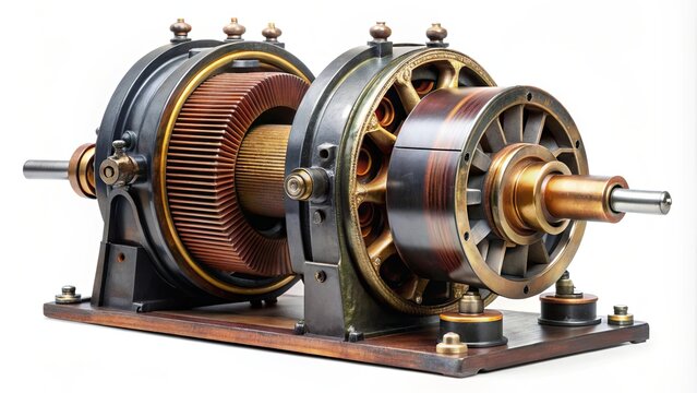 Three-phase flywheel dynamo from 1910 , electricity, technology, vintage, machine, industrial