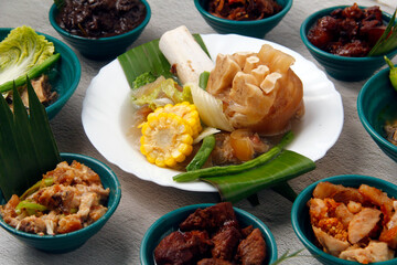 Freshly cooked assorted Filipino food made from goat meat