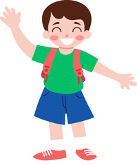Back to School Cute Kids Illustration Character