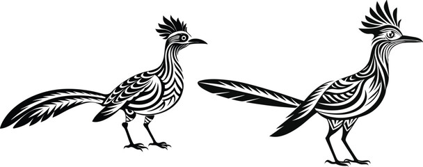 roadrunner silhouette vector illustration 
