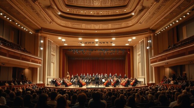 Orchestra Performing on Stage