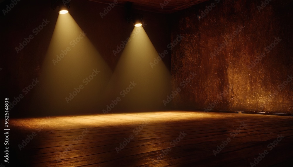 Canvas Prints Beams of spotlights shining on stage floor 169