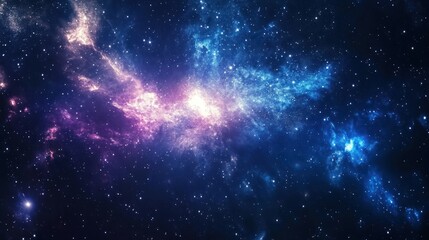 Fototapeta premium A Cosmic Nebula with Glowing Stars and Gas Clouds