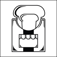 vector design of bread silhouette illustration in black and white. suitable for logos, icons, posters, advertisements, banners, companies, t-shirt designs, stickers, websites.