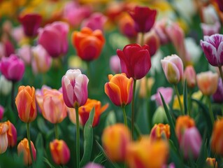 Obraz premium Vibrant Tapestry of Tulip Hues
