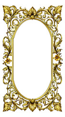 Luxury Gold Flower Border Frame Transparent PNG Transparent Background