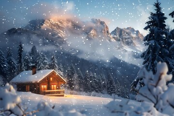 house in the snow