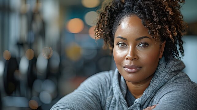 overweight woman consulting with trainer discussing daily workout plan personal trainer talking with client discussing exercise program in gym