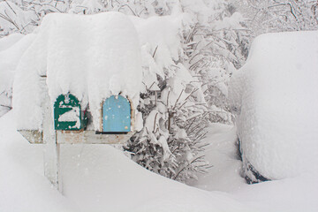 A snow-covered Mailbox near Washington, DC, during the winter snowstorm of 2010.