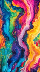 Abstract vibrant colors paint swirls, contemporary
