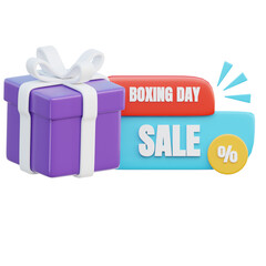 Boxing Day Sale 3D Illustration