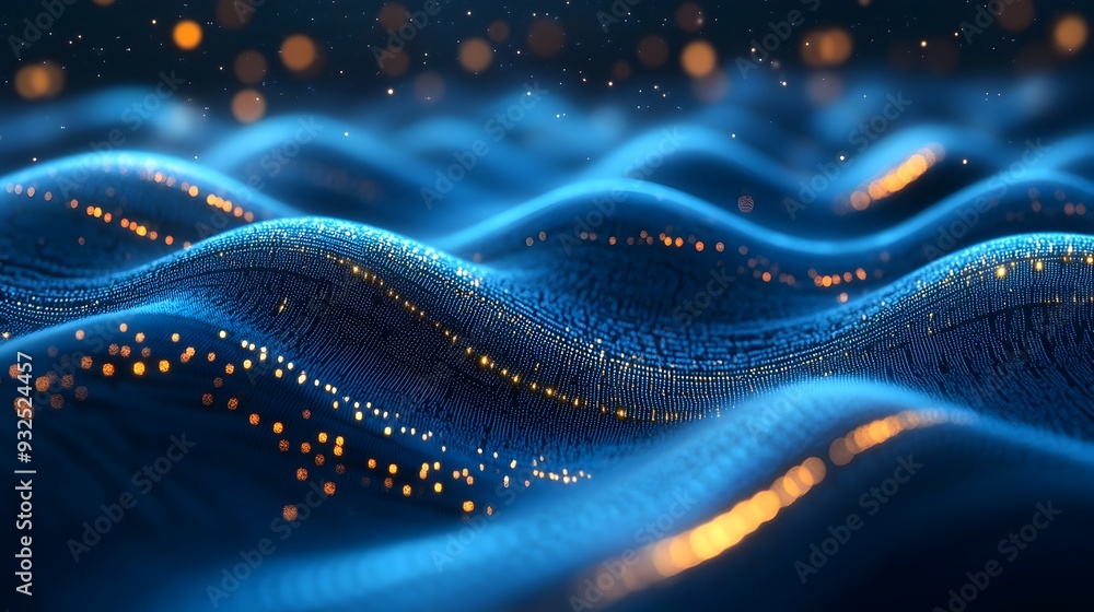 Poster 3d rendered search engine with flowing data streams symbolizing information gathering and analysis