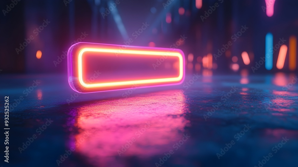 Poster floating 3d search bar representing immersive digital experiences in virtual reality