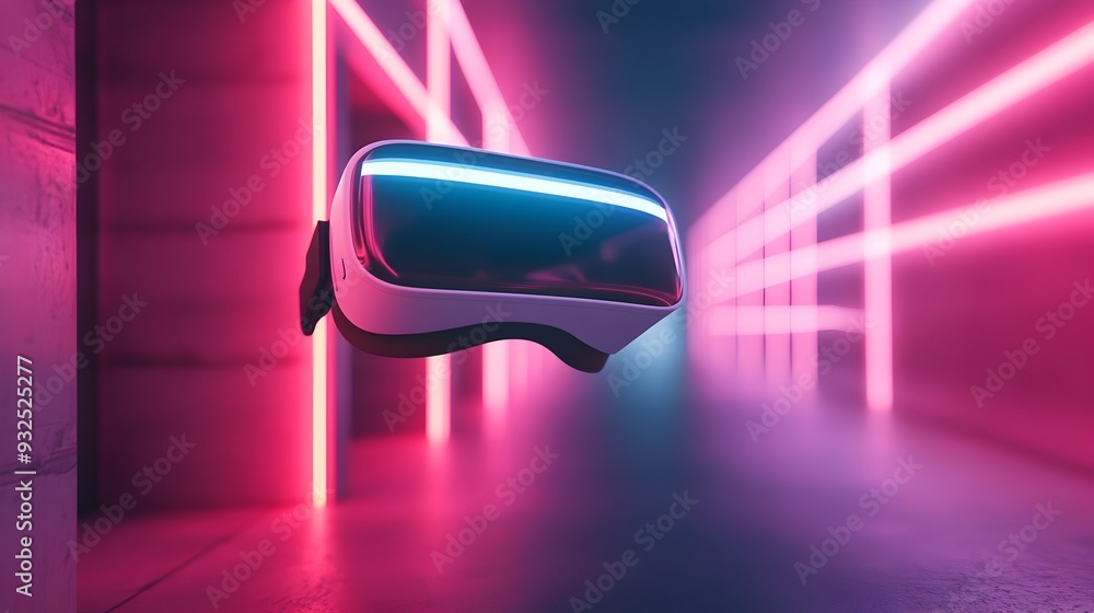 Poster floating 3d search bar in immersive virtual reality environment