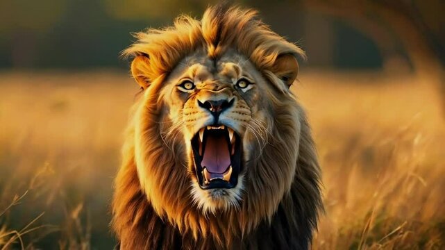 Majestic Lion Roaring