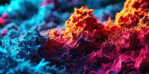 Fototapeta premium A colorful, abstract image of a wave with a red and blue background