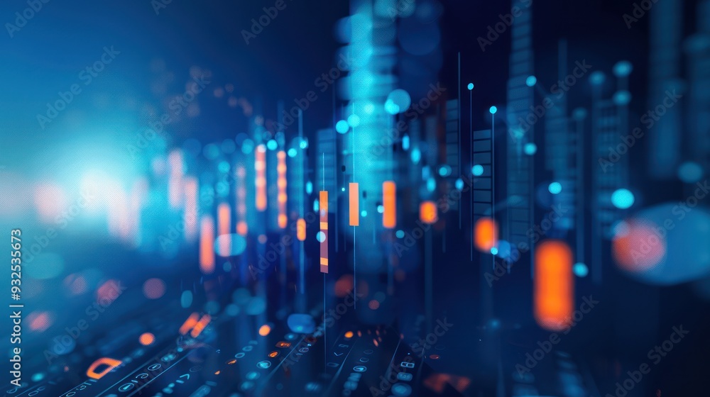 Poster abstract digital data visualization