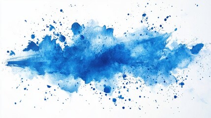 Naklejka premium Blue watercolor brushstroke artwork