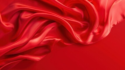 Obraz premium Red Satin Fabric Draped, Luxury Background