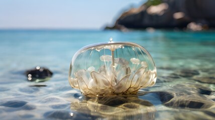 Jelly fish on bank of river