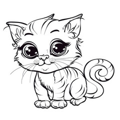 Fototapeta premium Cute cat coloring pictures for kids,cartoon 