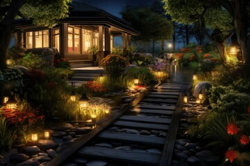 Fototapeta premium yard at night