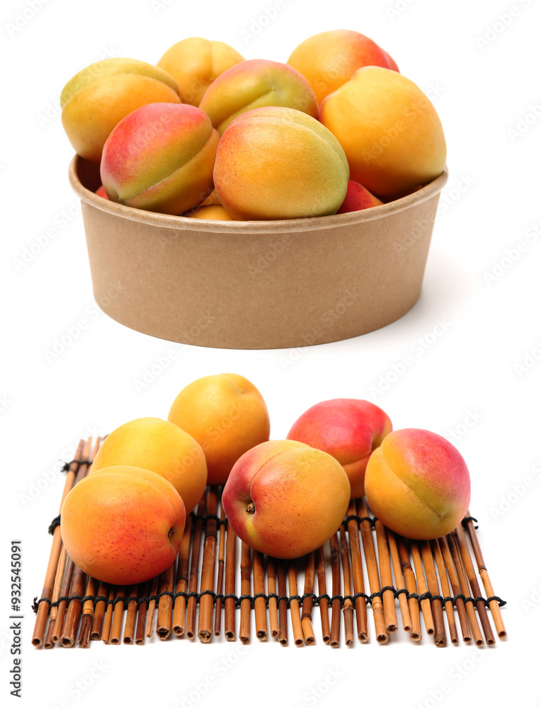 Canvas Prints fresh apricot fruits isolated on white background