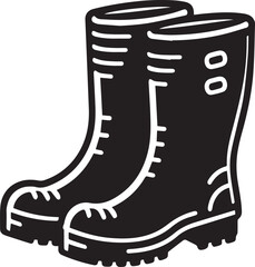 Rubber Boots vector icon illustration, Rubber boots icon