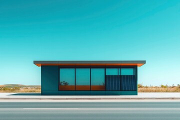 Fototapeta premium Modern Bus Stop with Solar Panels