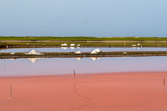 Salt flats in Pampatar, Margarita Island. Venezuela