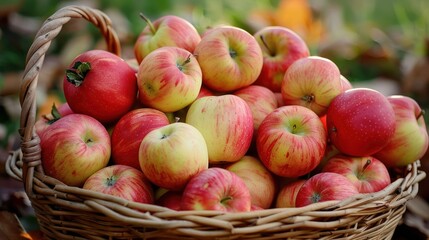 A Basket Full of Freshly Picked Apples