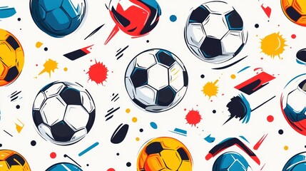 Colorful Soccer Balls Pattern