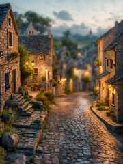 Obraz premium cozy town in the forest diorama