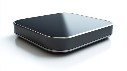A product shot of a sleek electronic device isolated over a white background, with detailed shadows and reflections, emphasizing its design, texture, and functionality, ideal for commercial use