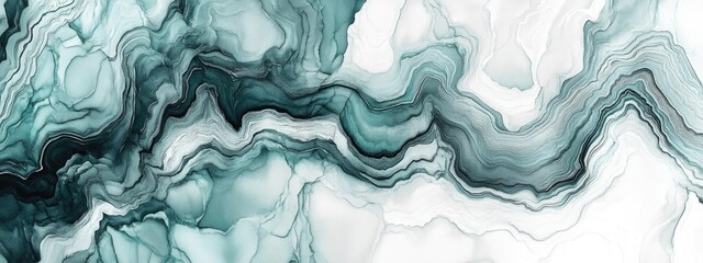 Obraz premium Abstract Ethnic Tie Dye Art Decorative Marble Texture Artwork in Grayscale and Aqua Watercolor Style Ethnic Drawing