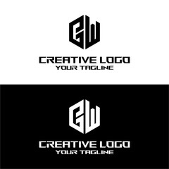 creative letter logo bw desain vektors