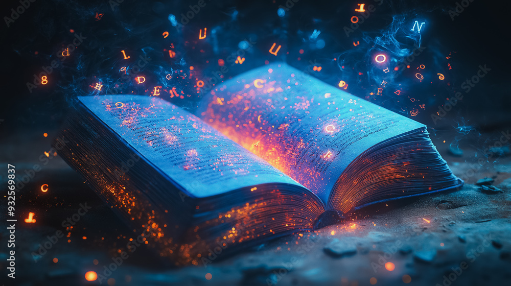 Aufkleber a book is open to a page with letters and numbers