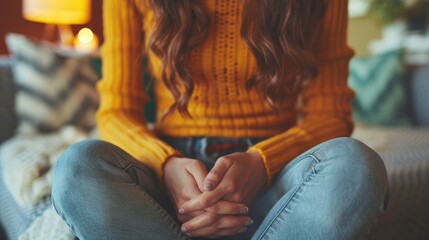 woman at home suffering from menstrual pain having cramps close up of woman holding abdomen endometriosis,conditions causing pain in tummy