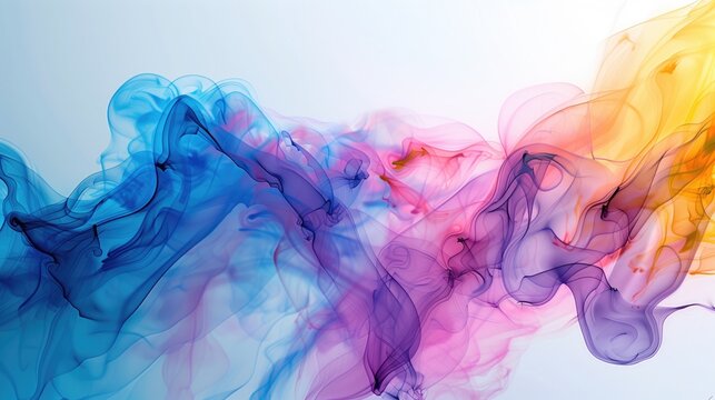 Abstract colorful background with spilled and scattered paint.Delicate colorful banner for your projects Pink,blue and yellow blurred shades - Powered by Adobe