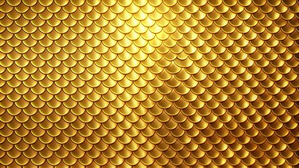 Luxurious golden scales texture with elegant metallic pattern, shiny surface