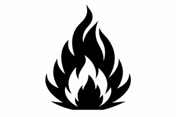 

flame and fire black icon silhouette vector, Fire flame icon
