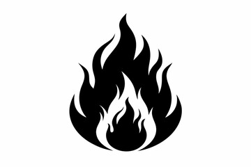 

flame and fire black icon silhouette vector, Fire flame icon
