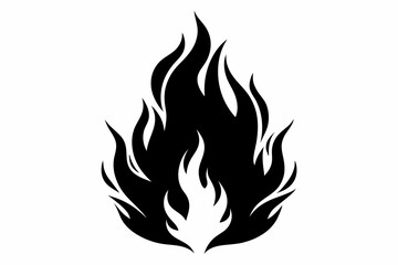   flame and fire black icon silhouette vector, Fire flame icon  © Trendy CraftSVG 