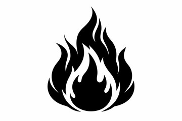 

flame and fire black icon silhouette vector, Fire flame icon
