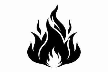 

flame and fire black icon silhouette vector, Fire flame icon

