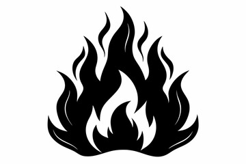   flame and fire black icon silhouette vector, Fire flame icon  © Trendy CraftSVG 