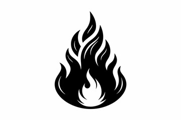 

flame and fire black icon silhouette vector, Fire flame icon
