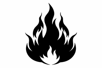   flame and fire black icon silhouette vector, Fire flame icon  © Trendy CraftSVG 