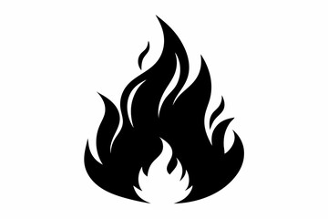 

flame and fire black icon silhouette vector, Fire flame icon
